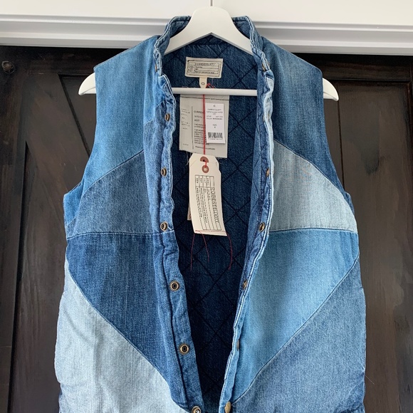 Current/Elliot The Patchwork Puffer Vest Denim - Picture 5 of 5